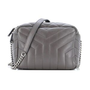 EUC SAINT LAURENT YSL LouLou chevron Gray Bowling bag